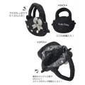 Japan Sanrio Plush Die-Cut Mascot Handbag - Hello Kitty : Black Angel Glitter Face - 2