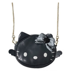 Japan Sanrio Face-shaped Shoulder Bag - Hello Kitty : Black Angel