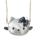 Japan Sanrio Face-shaped Shoulder Bag - Hello Kitty : Black Angel Silver - 1