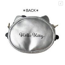 Japan Sanrio Face-shaped Shoulder Bag - Hello Kitty : Black Angel Silver - 2