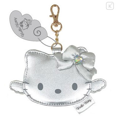 Japan Sanrio Mirror Bag Charm - Hello Kitty : Black Angel Silver - 1