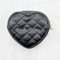 Japan Sanrio Quilted Heart Pouch - Hello Kitty : Black Angel - 2