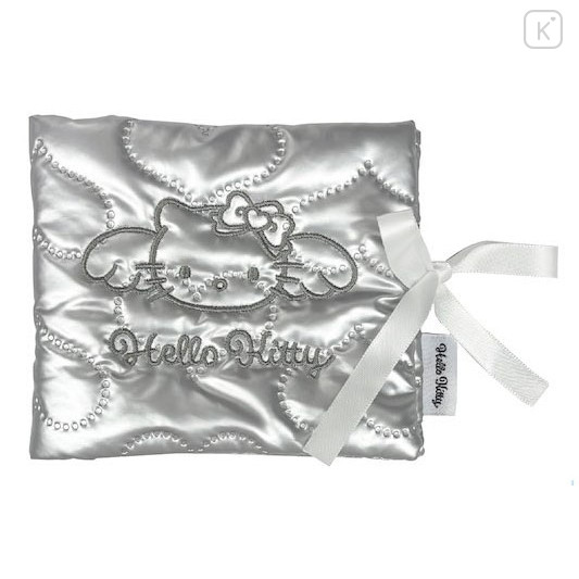 Japan Sanrio Collect Card Album - Hello Kitty : Black Angel Quilted Silver - 1