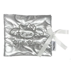 Japan Sanrio Collect Card Album - Hello Kitty : Black Angel Quilted Silver