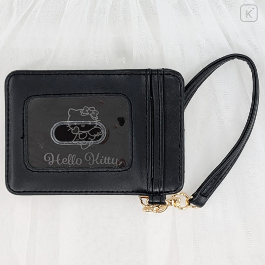 Japan Sanrio Pass Case - Hello Kitty : Black Angel Quilted - 2