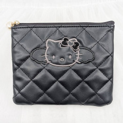 Japan Sanrio Quilted Flat Pouch - Hello Kitty : Black Angel