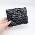 Japan Sanrio Quilted Flat Pouch - Hello Kitty : Black Angel - 4