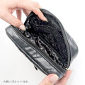 Japan Sanrio Quilted Square Pouch - Hello Kitty : Black Angel - 4
