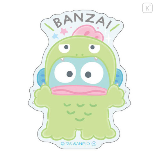 Japan Sanrio Big Sticker - Hangyodon : Cheers Banzai Series - 1