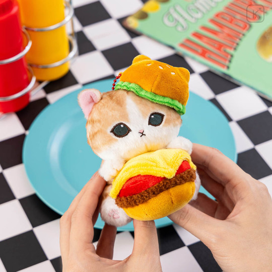 Japan Mofusand Mascot Holder - Mofusand Diner Burger Cat - 2