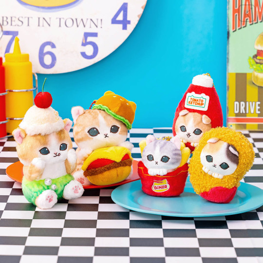 Japan Mofusand Mascot Holder - Mofusand Diner Burger Cat - 3