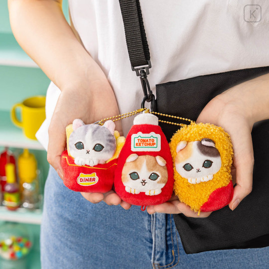 Japan Mofusand Plush Mascot Keychain - Mofusand Diner Nugget Ketchup Fries Cat - 2