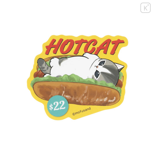 Japan Mofusand Vinyl Sticker - Mofusand Diner Hot Dog Cat - 1