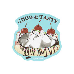 Japan Mofusand Vinyl Sticker - Mofusand Diner Dessert Banana Cat
