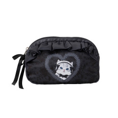 Japan Mofusand Frill Cosmetic Pouch - Ballet Core Black