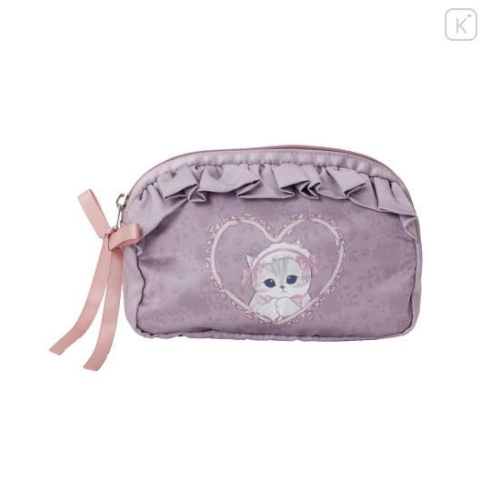 Japan Mofusand Frill Cosmetic Pouch - Ballet Core Purple Pink - 1
