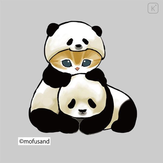 Japan Mofusand Charapita Iron Print Mini - Cat : Panda Nyan Bite - 2