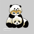 Japan Mofusand Charapita Iron Print Mini - Cat : Panda Nyan Bite - 2