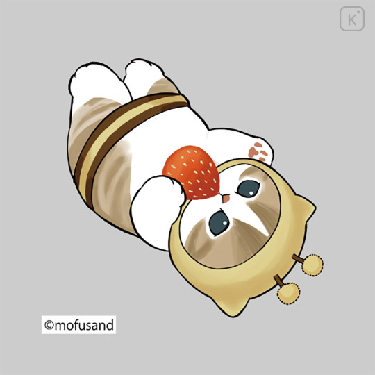 Japan Mofusand Charapita Iron Print Mini - Cat : Bee Nyan Strawberry - 2