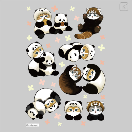 Japan Mofusand Charapita Iron Print Postcard - Cat : Red Panda Nyan & Panda - 2