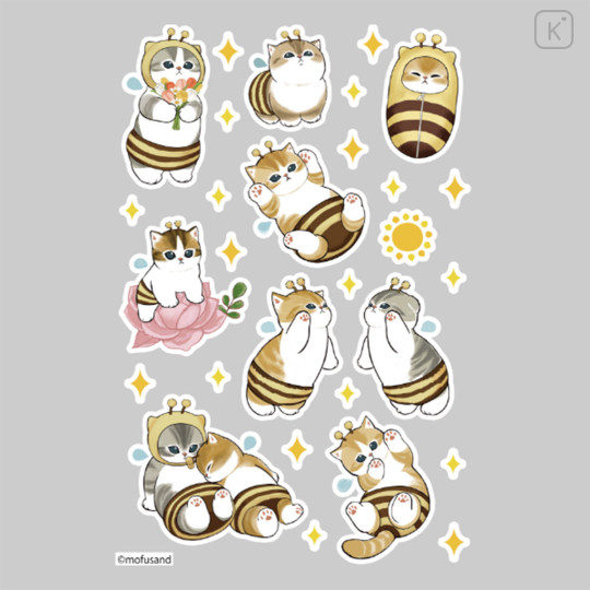 Japan Mofusand Charapita Iron Print Postcard - Cat : Bee Nyan Relax - 2