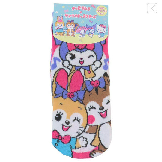 Japan Sanrio Socks - Kuromi : Retro Japanese Candy Kuppy Ramune - 1
