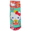 Japan Sanrio Socks - Hello Kitty : Kimono Red Turquoise - 1
