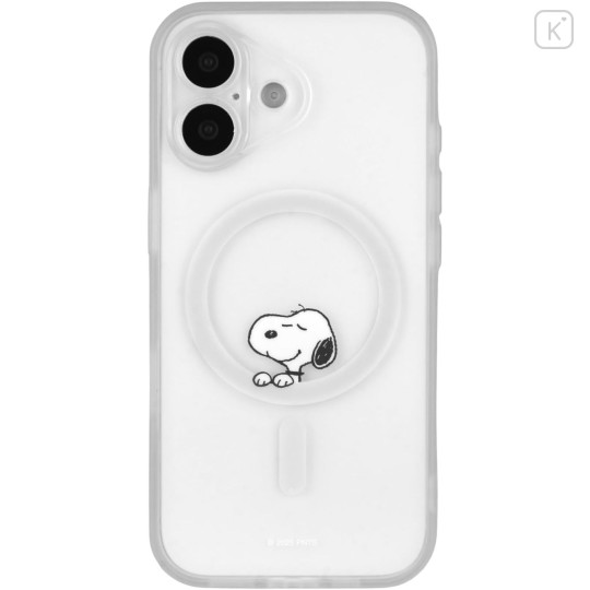 Japan Peanuts IIIIfit Plump Frame iPhone 17 Case with MagSafe - Snoopy : Grey - 1