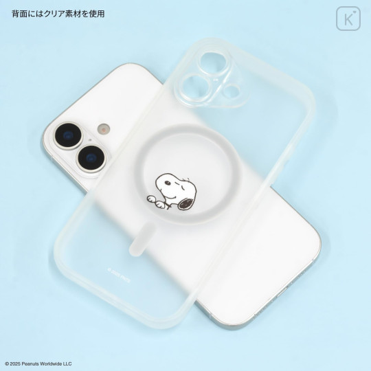 Japan Peanuts IIIIfit Plump Frame iPhone 17 Case with MagSafe - Snoopy : Grey - 2
