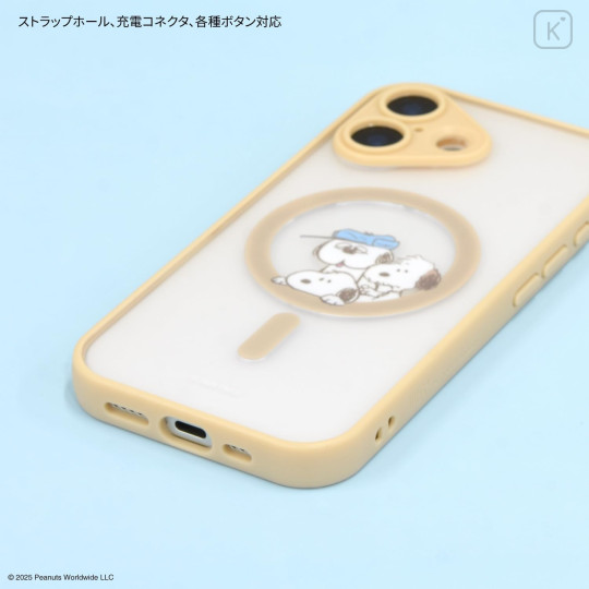 Japan Peanuts IIIIfit Plump Frame iPhone 17 Case with MagSafe - Snoopy : Brother - 3