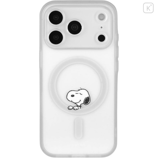 Japan Peanuts IIIIfit Plump Frame iPhone 17 Pro Case with MagSafe - Snoopy : Grey - 1