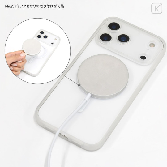 Japan Peanuts IIIIfit Plump Frame iPhone 17 Pro Max Case with MagSafe - Snoopy : Grey - 4
