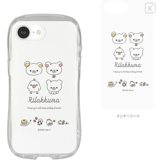 Japan San-X Crystal Clear iPhone 16e Case - Rilakkuma : Line Art - 2