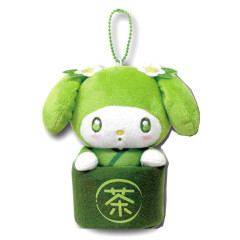 Japan Sanrio Mascot Holder Mini Plush Pouch - My Melody : Matcha Bowl