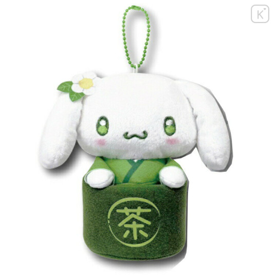 Japan Sanrio Mascot Holder Mini Plush Pouch - Cinnamoroll : Matcha Bowl - 1