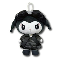 Japan Sanrio Ballchain Plush Pouch - Kuromi : Moonlit Melokuro Midnight