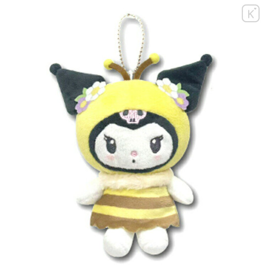 Japan Sanrio Mascot Holder Mini Plush Pouch - Kuromi : Honey Bee - 1
