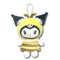 Japan Sanrio Mascot Holder Mini Plush Pouch - Kuromi : Honey Bee - 1
