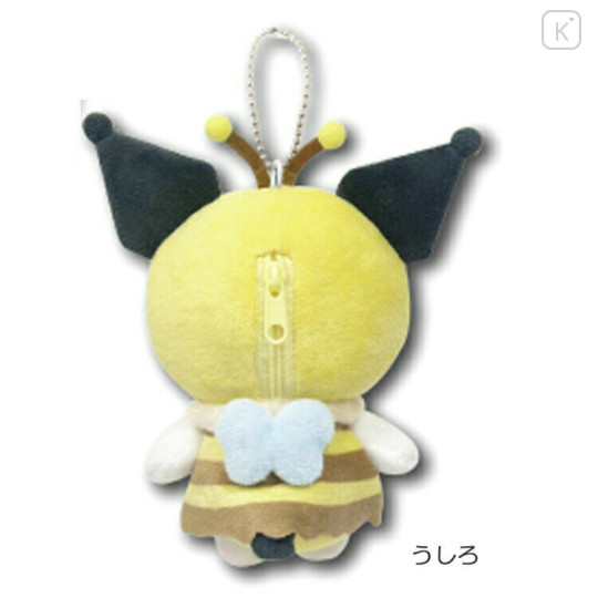 Japan Sanrio Mascot Holder Mini Plush Pouch - Kuromi : Honey Bee - 2