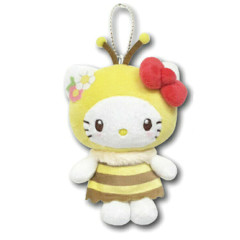 Japan Sanrio Mascot Holder Mini Plush Pouch - Hello Kitty : Honey Bee