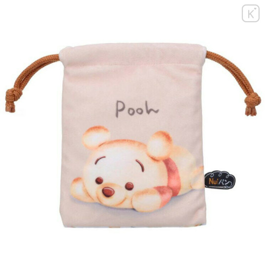 Japan Disney Drawstring Bag - Pooh : Nui Bread Sandwich - 1