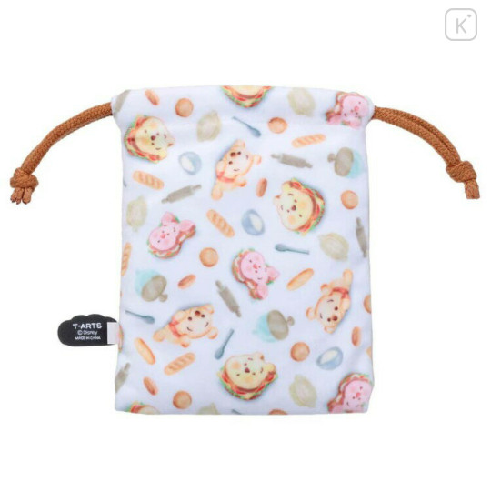 Japan Disney Drawstring Bag - Pooh : Nui Bread Sandwich - 2