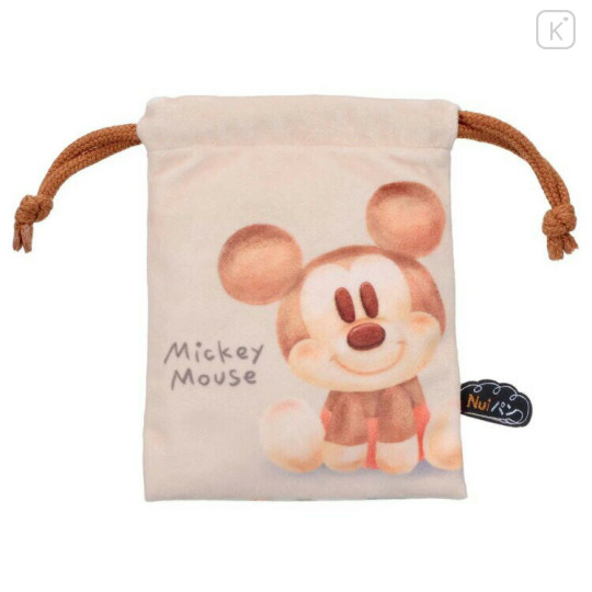Japan Disney Drawstring Bag - Mickey & Minnie : Nui Bread - 1