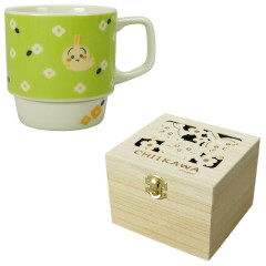 Japan Chiikawa Stacking Mug & Wooden Box Set - Usagi : Flower Garden