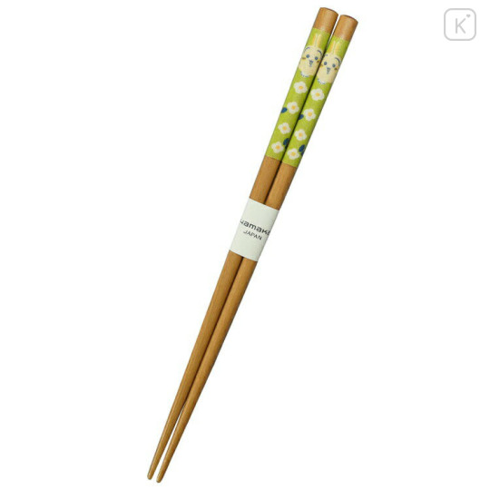 Japan Chiikawa Natural Wood Chopsticks 21cm - Usagi : Flower Garden - 1