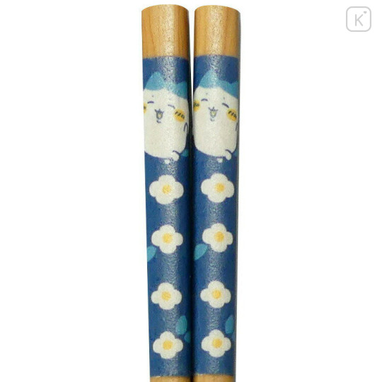 Japan Chiikawa Natural Wood Chopsticks 21cm - Hachiware : Flower Garden - 2