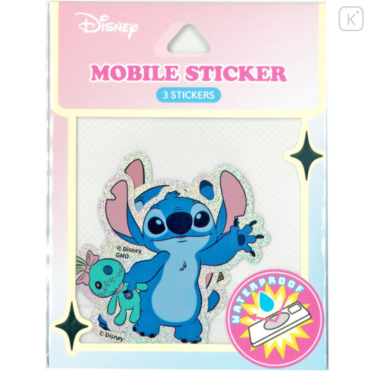 Japan Disney Waterproof Mobile Sticker Pack - Scrump & Stitch - 1