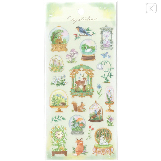 Japan Mind Wave Crystalia Sticker Sheet - Hologram Illustration Plant Animal - 1