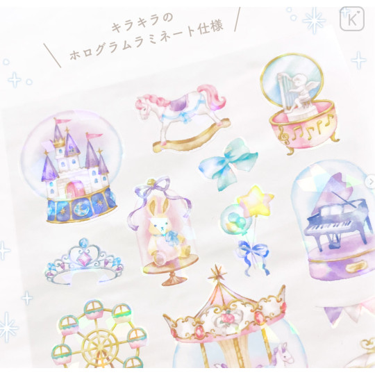 Japan Mind Wave Crystalia Sticker Sheet - Hologram Illustration Plant Animal - 2