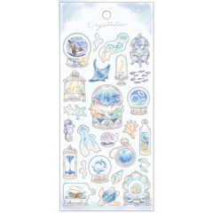 Japan Mind Wave Crystalia Sticker Sheet - Hologram Illustration Sea Animal